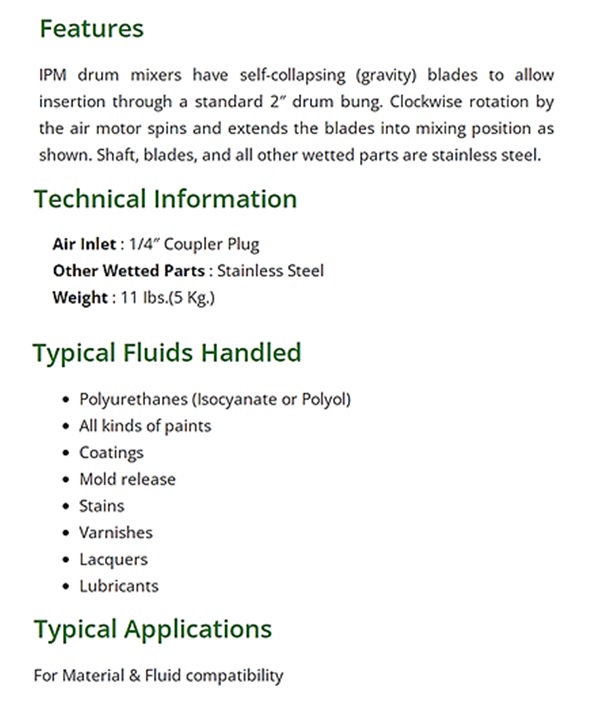 ipm mixer info